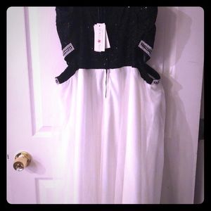 Macy’s exclusive black/ivory dress